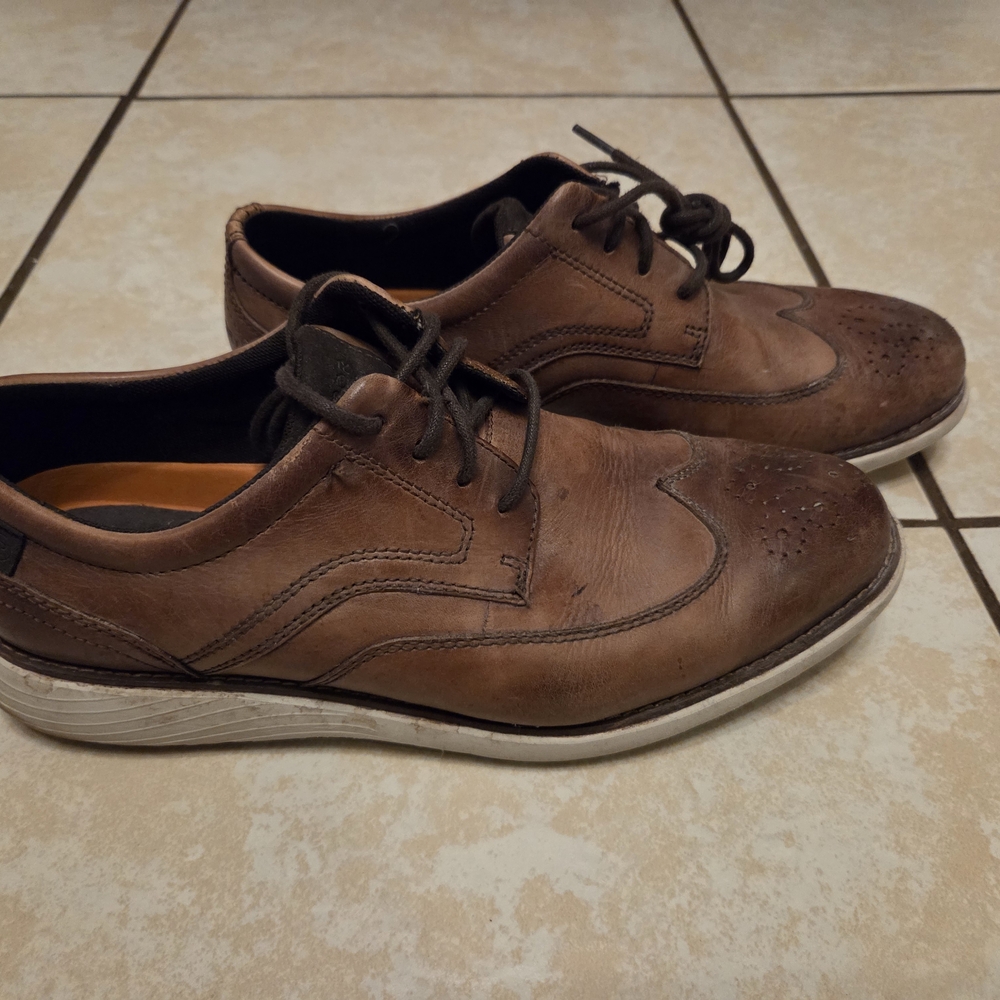 Rockport Wingtip Dress Sneaker, Brown, Sz. 7.5